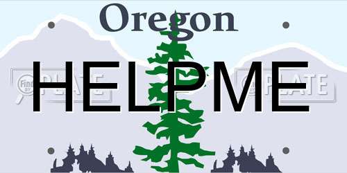HELPME Oregon License Plate