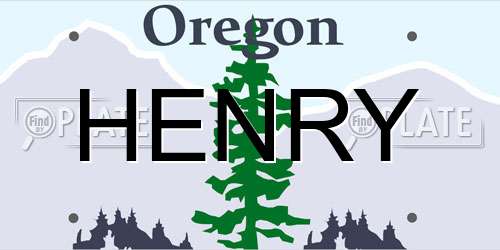 HENRY Oregon License Plate