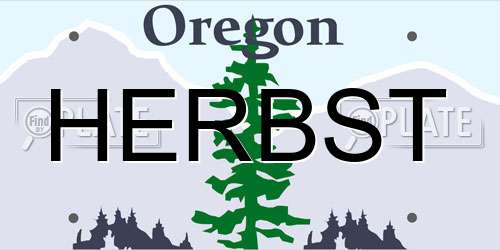 HERBST Oregon License Plate