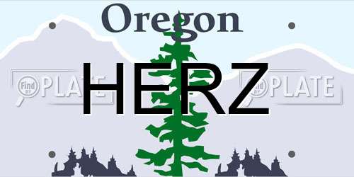 HERZ Oregon License Plate