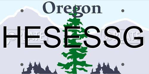 HESESSG Oregon License Plate