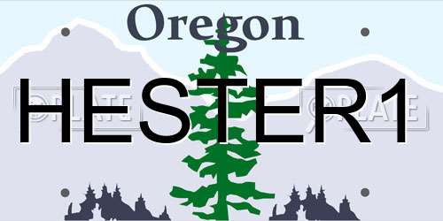 HESTER1 Oregon License Plate