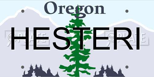 HESTERI Oregon License Plate