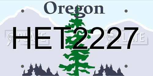 HET2227 Oregon License Plate