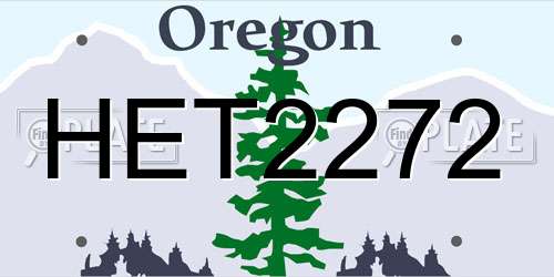 HET2272 Oregon License Plate