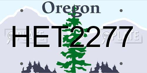 HET2277 Oregon License Plate