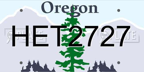 HET2727 Oregon License Plate