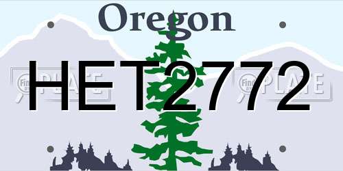 HET2772 Oregon License Plate