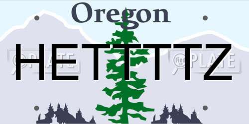 HETTTTZ Oregon License Plate