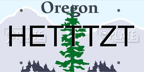 HETTTZT Oregon License Plate