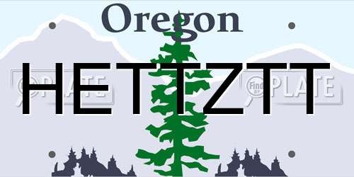 HETTZTT Oregon License Plate