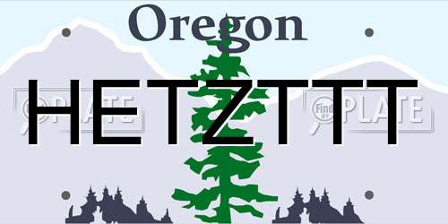 HETZTTT Oregon License Plate