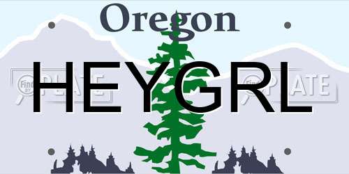 HEYGRL Oregon License Plate