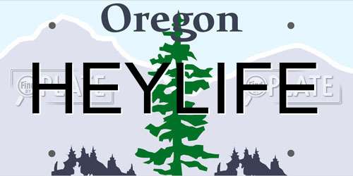 HEYLIFE Oregon License Plate