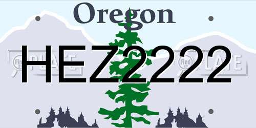 HEZ2222 Oregon License Plate