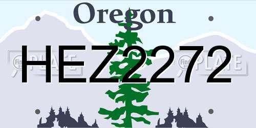 HEZ2272 Oregon License Plate