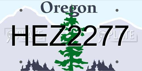HEZ2277 Oregon License Plate
