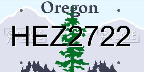 HEZ2722 Oregon License Plate