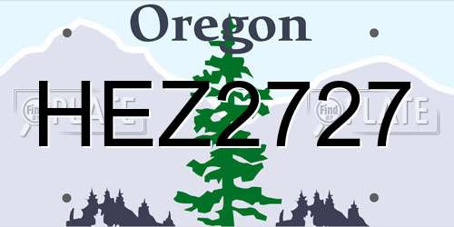 HEZ2727 Oregon License Plate