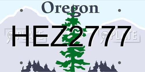 HEZ2777 Oregon License Plate