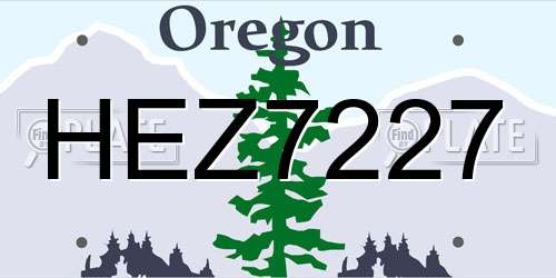 HEZ7227 Oregon License Plate