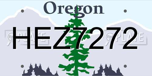 HEZ7272 Oregon License Plate