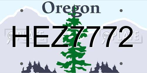 HEZ7772 Oregon License Plate
