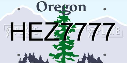 HEZ7777 Oregon License Plate