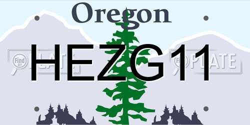 HEZG11 Oregon License Plate