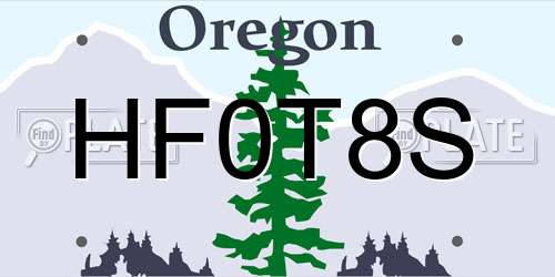 HF0T8S Oregon License Plate