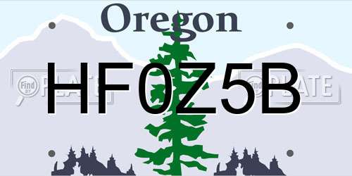 HF0Z5B Oregon License Plate