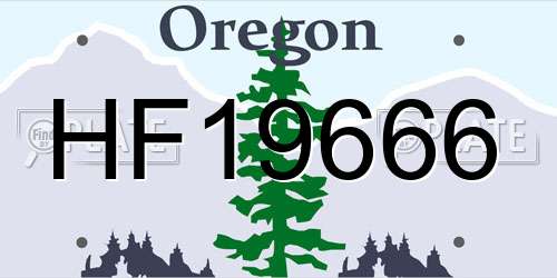 HF19666 Oregon License Plate