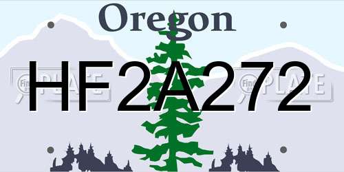 HF2A272 Oregon License Plate