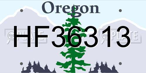 HF36313 Oregon License Plate