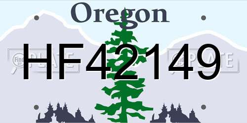 HF42149 Oregon License Plate