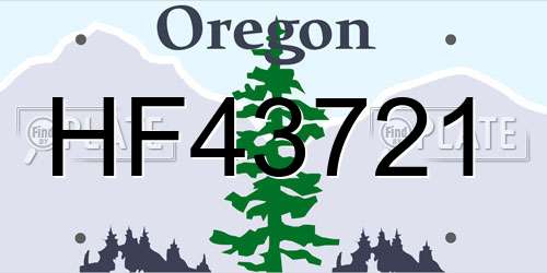 HF43721 Oregon License Plate