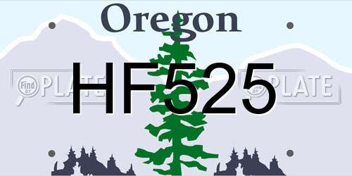 HF525 Oregon License Plate
