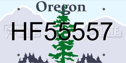 HF55557 Oregon License Plate