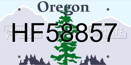 HF58857 Oregon License Plate