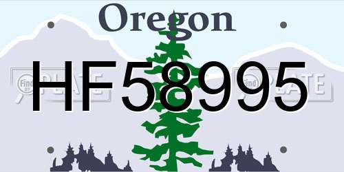 HF58995 Oregon License Plate