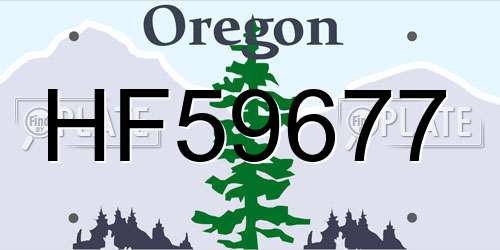 HF59677 Oregon License Plate