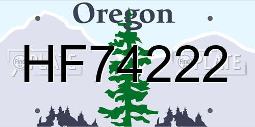 HF74222 Oregon License Plate