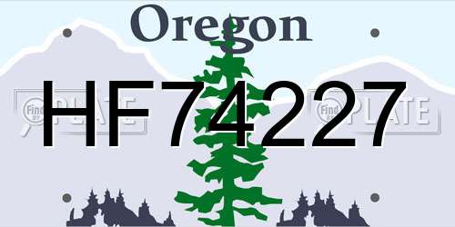 HF74227 Oregon License Plate