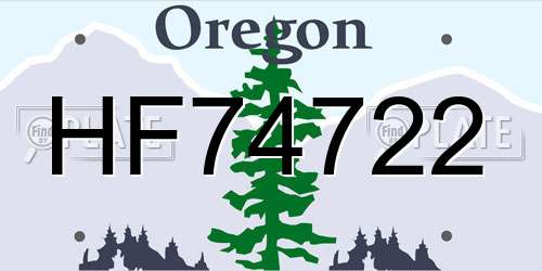 HF74722 Oregon License Plate