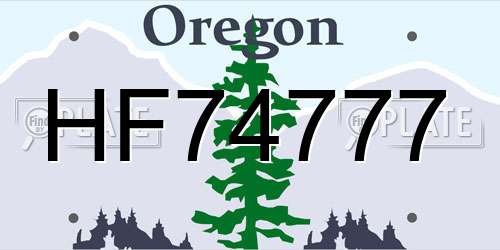 HF74777 Oregon License Plate