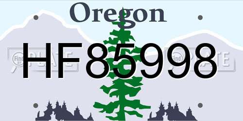 HF85998 Oregon License Plate