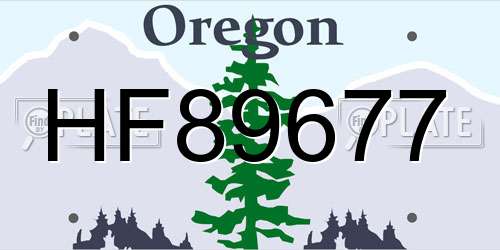 HF89677 Oregon License Plate