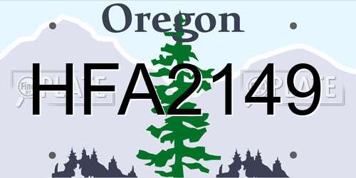 HFA2149 Oregon License Plate