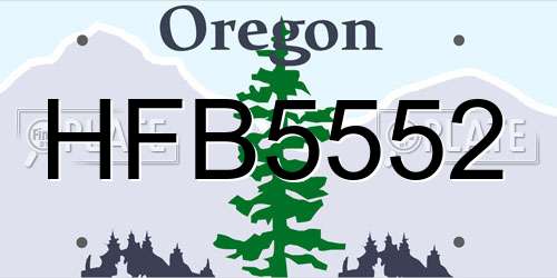 HFB5552 Oregon License Plate