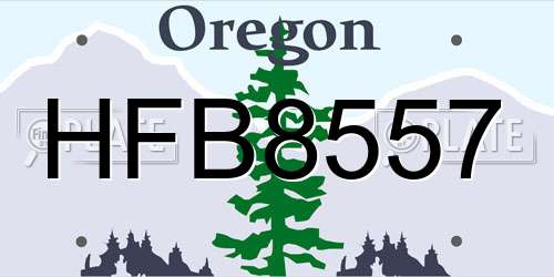 HFB8557 Oregon License Plate